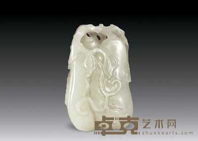 清中期 白玉扁豆坠 高6cm